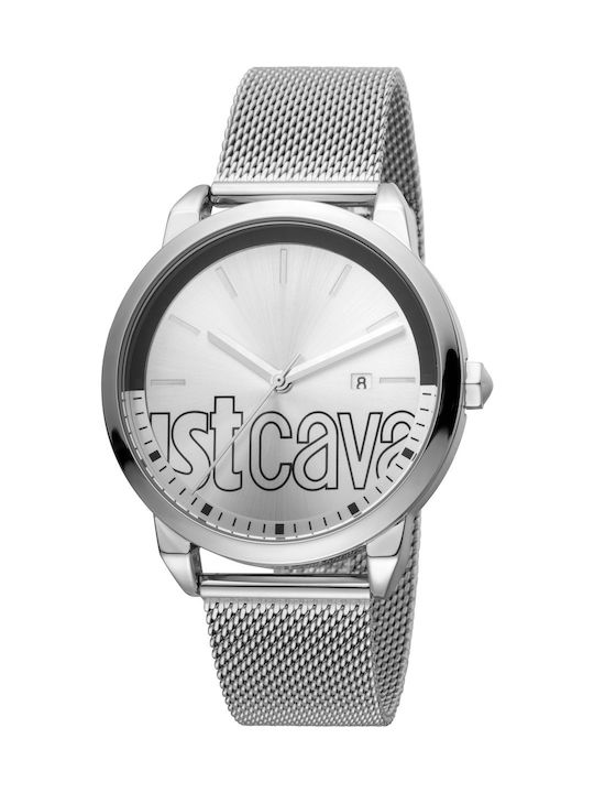 Just Cavalli Tempo Watch Battery with Silver Metal Bracelet