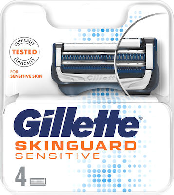 Gillette Skinguard Sensitive Replacement Heads with 2 Blades & Lubricating Tape for Sensitive Skin 4pcs