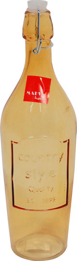 Marva Land Flasche Wasser Glas mit Clip Orange 1000ml