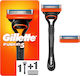 Gillette Fusion5 Razor with 5 Blade Replacement Heads & Lubricating Tape for Sensitive Skin 2pcs