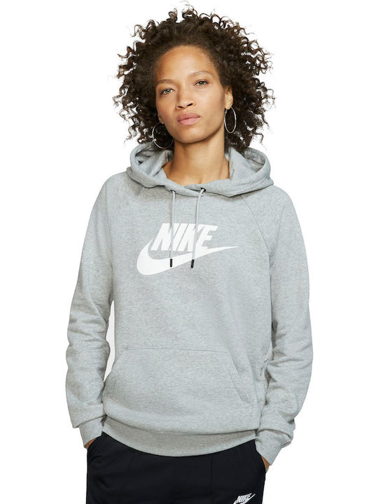 Nike Essentials Γυναικείο Φούτερ με Κουκούλα Γκρι