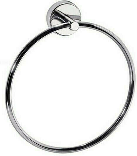 Karag Moderno Single Wall-Mounted Bathroom Ring ​17x17cm Inox Silver