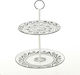 Inart Metallic Dessert Tower Stand with 2 Tiers White Ø31cmxY40.5cm 31x31x40.5cm