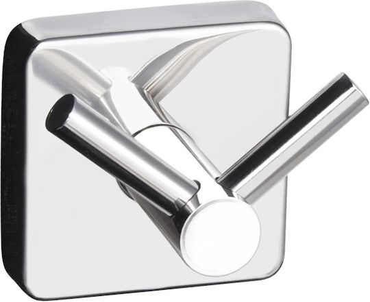Karag Quattro Άγκιστρο Μπάνιου Διπλό με Βίδες 6x6cm Inox Ασημί Karag Quattro Άγκιστρο Μπάνιου Διπλό με Βίδες 6x6cm Inox Ασημί