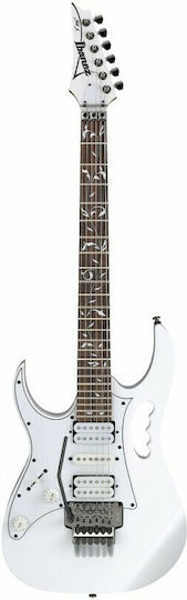 Ibanez JEMJRL Elektrische Gitarre für Linkshänder Stratocaster mit HSH Tonabnehmerkonfiguration Weiß