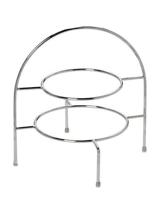 Espiel Metallisch Etagere 2 Etagen Silber Ø22xH22cm 1Stück