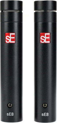 SE Electronics Πυκνωτικό Μικρόφωνο XLR SE8 (Ζεύγος) Τοποθέτηση Shock Mounted/Clip On Φωνής