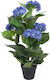 vidaXL Künstliche Pflanze in Blumentopf Hortensie Blau 60cm 1Stück