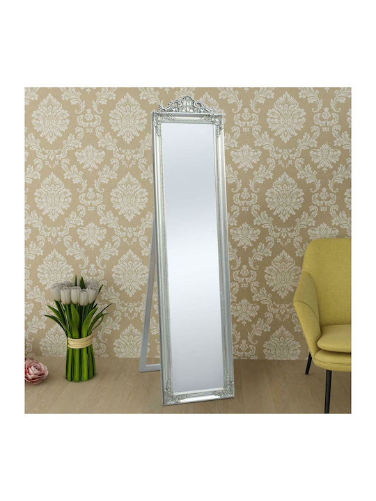 vidaXL Καθρέπτης με Ασημί Ξύλινο Πλαίσιο 160x40cm