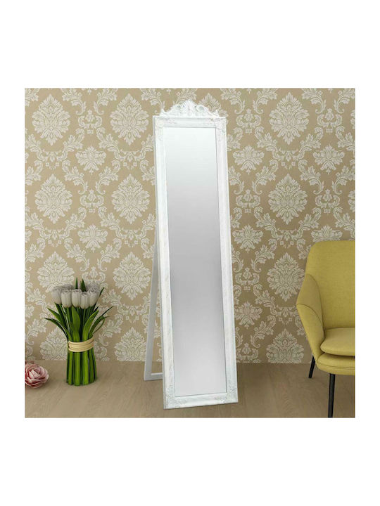 vidaXL Καθρέπτης με Λευκό Ξύλινο Πλαίσιο 160x40cm