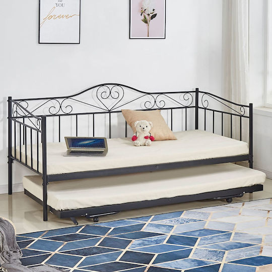 Maeko Καναπές Κρεβάτι Μονό για Στρώμα 90x190cm Μαύρο