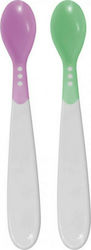 Lorelli Baby Set with Spoons with Temperature Indicator made of Silicone for 3+ months Multicolored 2pcs