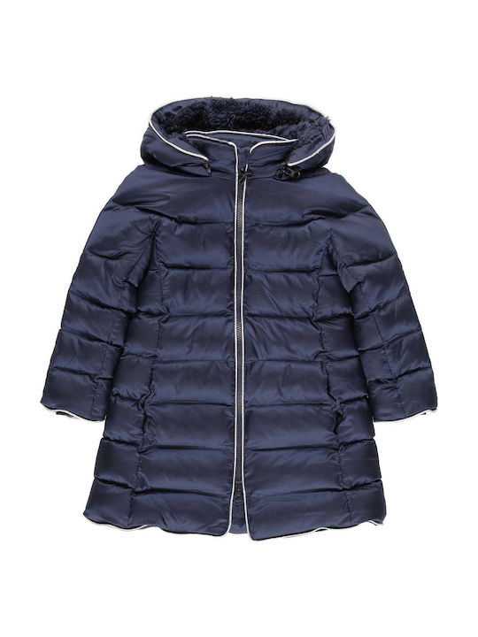 Boboli Kids Parka Long Hooded Navy Blue