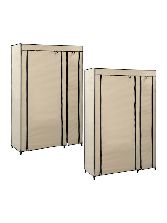 vidaXL Fabric Wardrobe with Zipper and Shelves ...