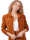 Superdry Women's Short Lifestyle Jacket for Spring or Autumn Brown