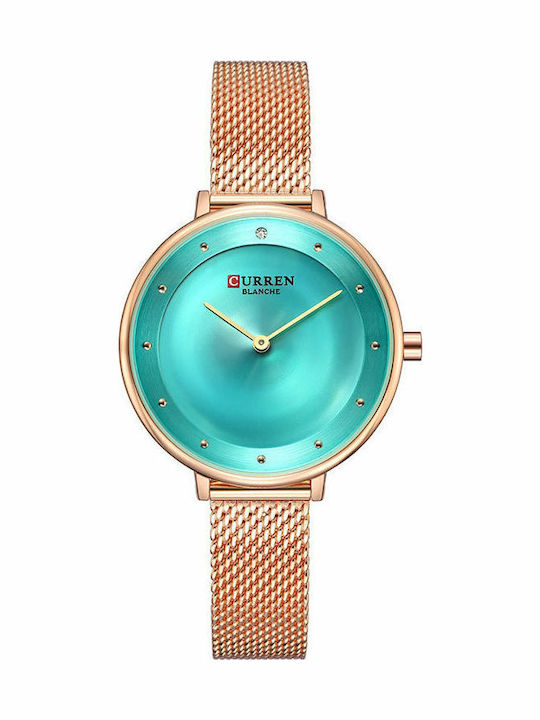 Curren Women's Watch with Pink Gold Metal Bracelet
