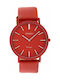 Oozoo Timepieces Watch with Red Leather Strap