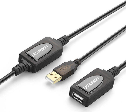 Ugreen USB 2.0 Cablu USB-A - USB-A female Negru 15m 10323