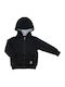 Kids Sweatshirt Cardigan With Hood And Pockets Black