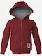Kids Sweatshirt Cardigan Cotton with Hood Burgundy