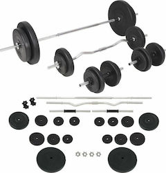 vidaXL Set De Gantere Cu Set De Gantere Greutate Totală 90kg