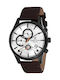 Daniel Klein Men's Watch 44mm Chronograph Battery with Brown Leather Strap