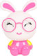Keskor Kids Decorative Lamp Rabbit with Glasses Pink 18x15x30εκ.