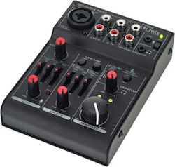 The t.mix MicroMix 2 USB Αυτοενισχυόμενος Αναλογικός Μίκτης 2 Καναλιών με Phantom Power & 1 Εισόδο XLR & Bluetooth