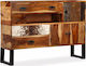 Wooden & Metallic Buffet with Drawers Sheesham L115xW30xH80cm