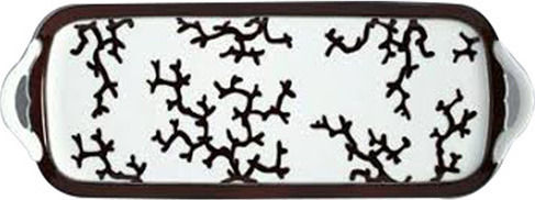 Raynaud Limoges Long Cake Plate Cristobal Chocolat Διακοσμητική Πιατέλα Πορσελάνης Λευκή