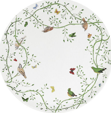 Raynaud Limoges Round Porcelain Decorative Platter Flat Cake Plate Histoire Naturelle White 31x31cm