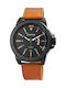 Raptor Men's Watch 13mm Battery with Brown Leather Strap