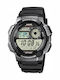 Casio World Time Illuminator Digital Men's Watch 44mm Chronograph Automatic with Black Rubber Strap