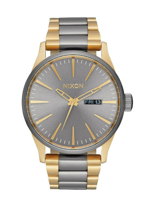 Nixon Sentry SS Uhr Batterie mit Gold Metallarm...