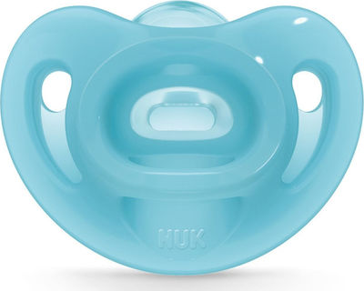 Nuk Orthodontischer Schnuller Silikon Sensitive Blue mit Etui für 6-18 Monate 1Stück