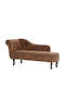 Recliner of Faux Suede Leather Brown L162xW56xH77cm