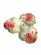 Oriana Ferelli Porcelain Dessert Divided Serving Plate with 3 Slots Roses Red 27x29.5cm