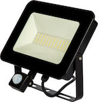 VK Lighting VK/02121/B/D/S Waterproof LED Floodlight 50W Cold White 6000K with Motion Sensor IP65