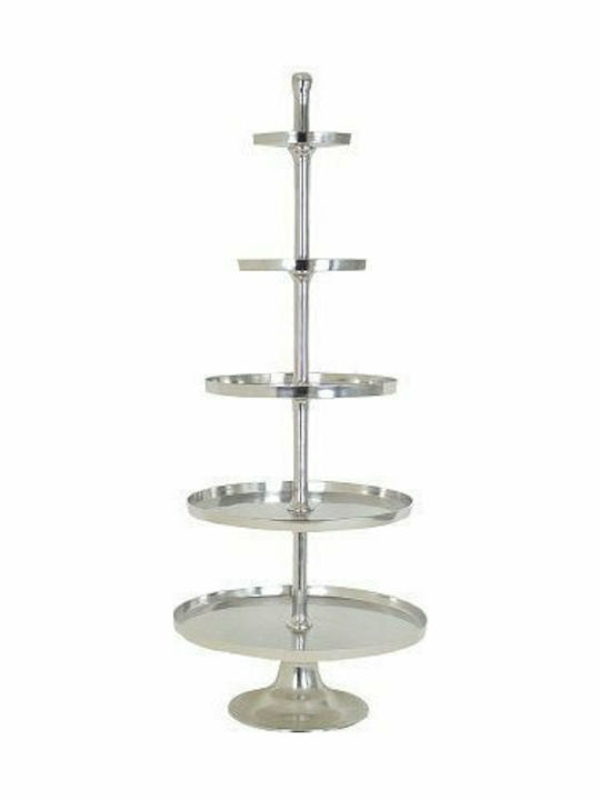 Kersten Metallic Dessert Tower Stand with 5 Tiers Silver Ø70cmxY170cm