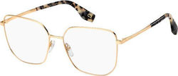 Marc Jacobs Metal Eyeglass Frame Butterfly Gold MARC 370 DDB