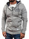 Jack & Jones Herren Sweatshirt Jacke mit Kapuze und Taschen Light Grey Melange