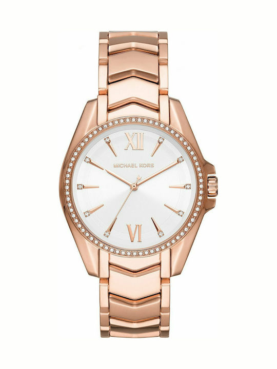 Michael Kors Whitley Γυναικείο Ρολόι 38mm Μπαταρίας με Ροζ Χρυσό Μεταλλικό Μπρασελέ