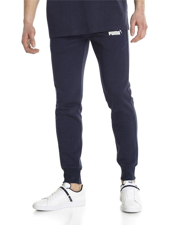 Puma Essentials Fleece Παντελόνι Φόρμας με Λάστιχο Fleece Navy Μπλε