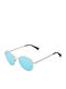 Hawkers Moma Sunglasses with Gold Metal Frame and Light Blue Polarized Lens