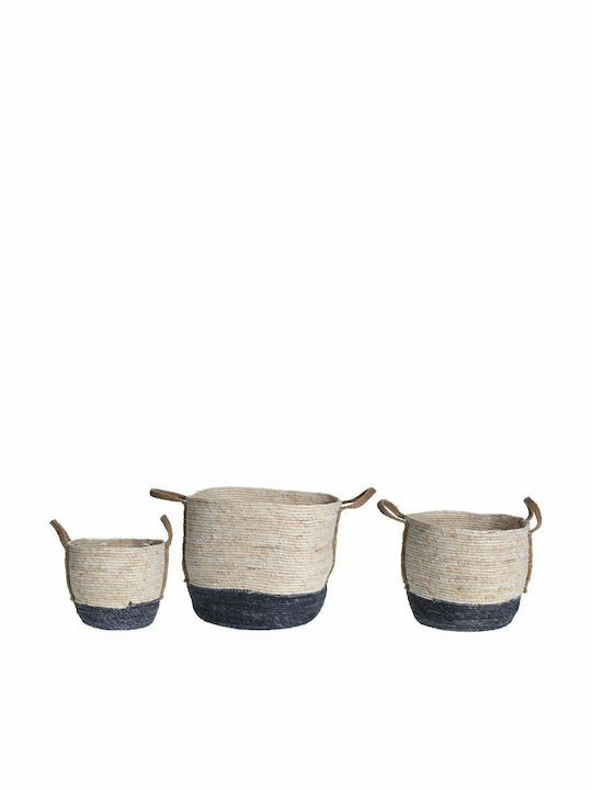 Wicker Decorative Baskets Set Σετ Πλεκτά 3pcs