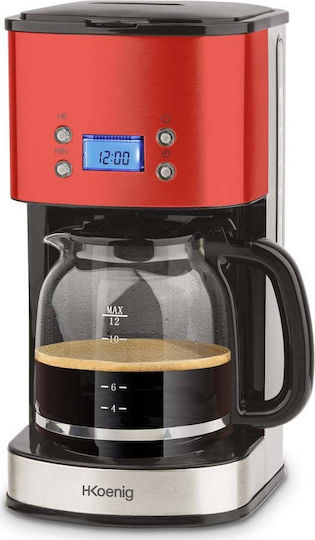 HKoenig MG-30 Programmable Filter Coffee Machine 1000W Red