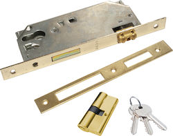 Lock with Tongue Type Ball Barrel Lock Square with Belly Button 45x85 GEVY Gold