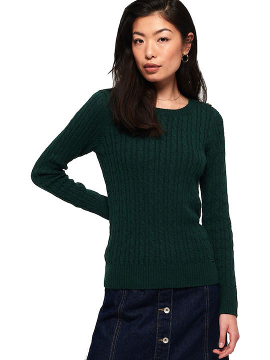 Superdry Croyde Cable Women's Long Sleeve Sweater Green