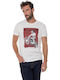 Funky Buddha Ανδρικό T-shirt Off White Με Στάμπα