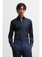 Kenno Long-sleeved Cotton Shirt Navy Blue